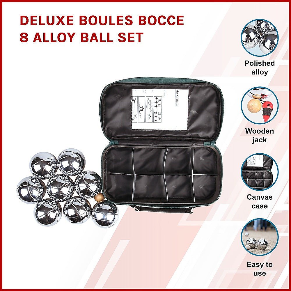 Portable 8-Ball Boules Set for Family Bocce Game, Ideal for Kids Outdoor Fun