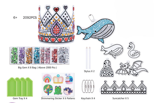 Diamond Crown Big Gem Craft Kit | Sparkly DIY craft for kids imaginative play at home.