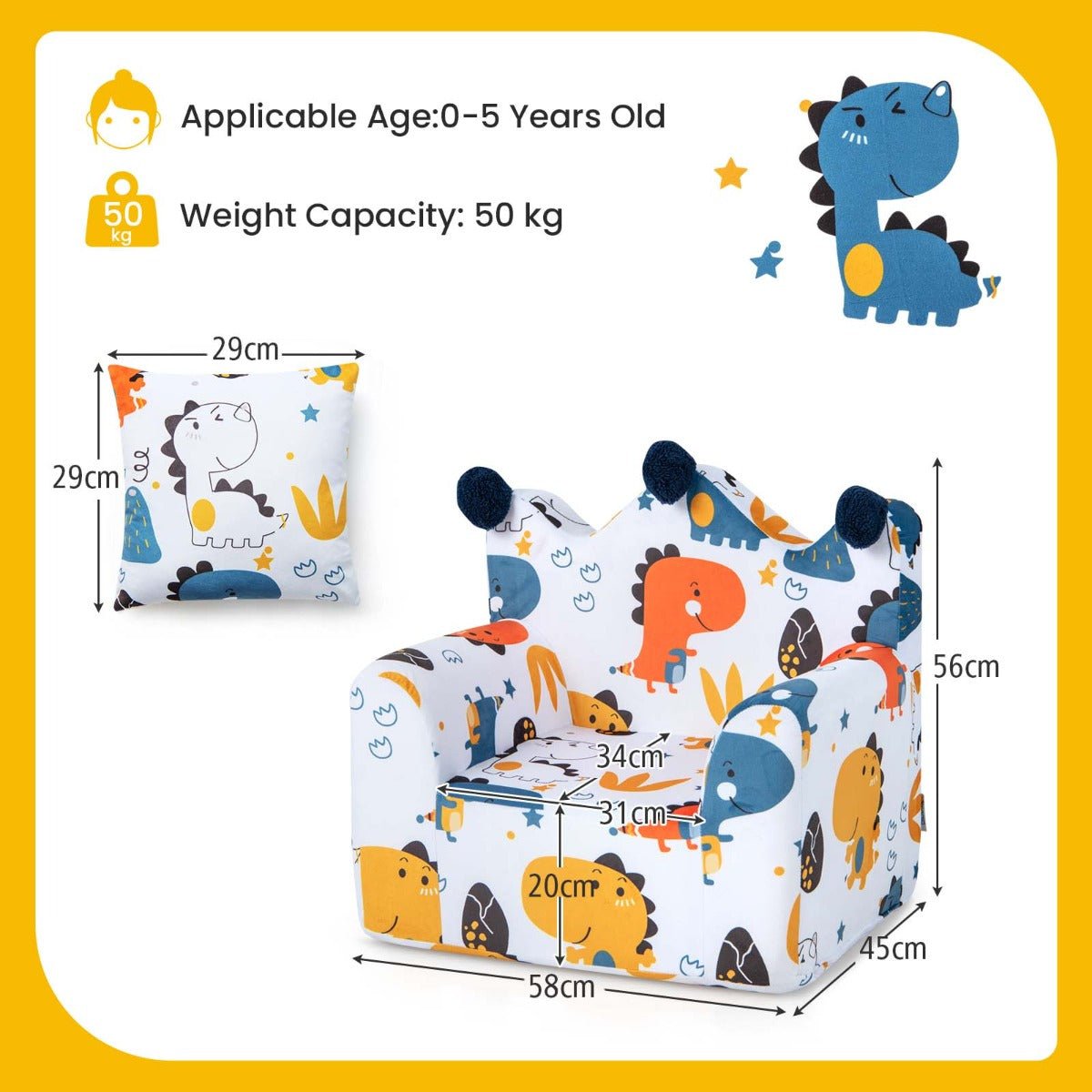 Jurassic Crown Child's Sofa