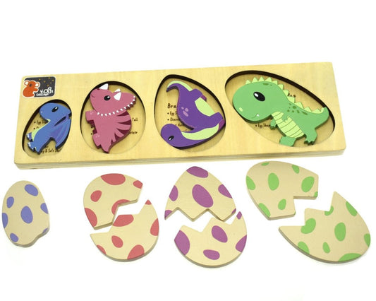 Koala Dream Dinosaur Eggs Puzzle Board | Educational 2-Layer Toy for Toddlers, interactive learning fun at home.