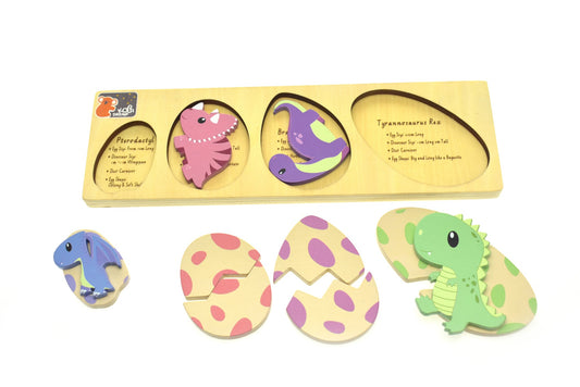 Koala Dream Dinosaur Eggs Puzzle | 2-layer toddler toy for educational home fun.