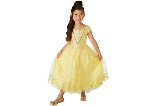 Disney Belle Deluxe Costume for Girls | Live Action Edition, perfect for dress-up fun.