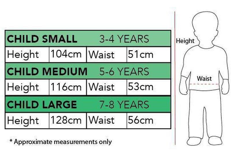 Disney Captain Hook Costume Kids Australia Measurement