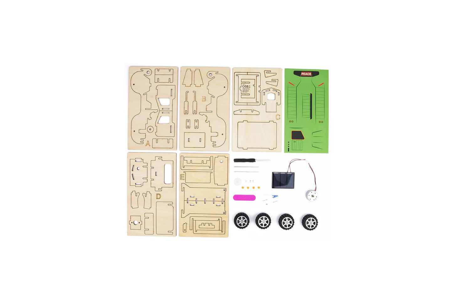 3D wooden solar truck kit for kids science and craft projects at home.