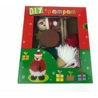 Christmas pom pom DIY craft kit for kids home holiday crafting activities.