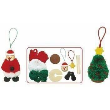 Christmas Pom Pom DIY Craft Kit for kids, creative holiday project for home decor.