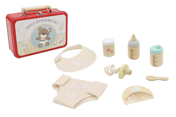 Doll Nursing Playset In Tin Case - Pretend Play Set for Kids