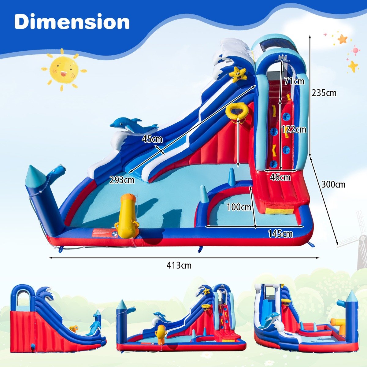 Kids Dolphin Themed Slide Action