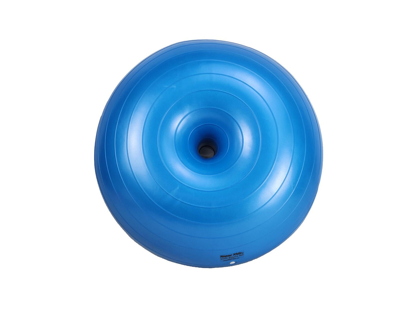 Blue Donut Balance Ball for kids to improve balance and core strength at home.