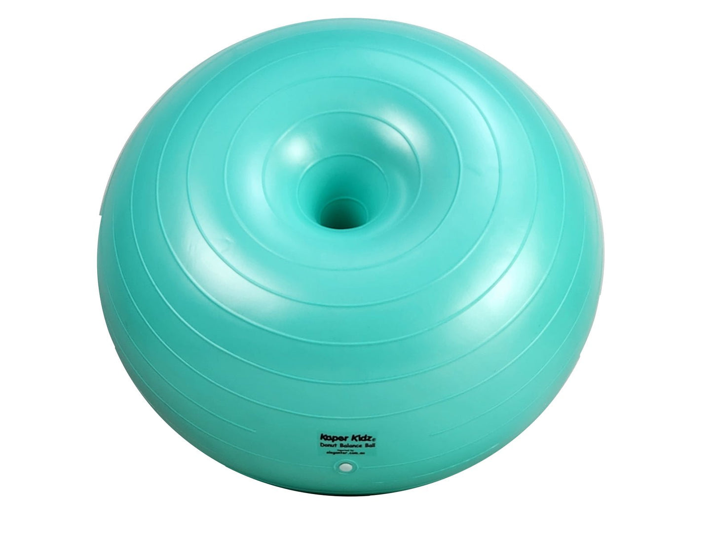 Green Donut Balance Ball for active play, aids in improving balance and coordination for kids.