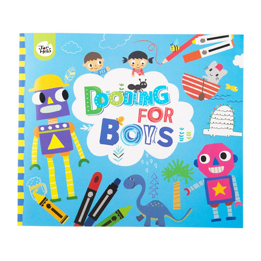 Boys doodling book for creative play and imaginative drawing at home.