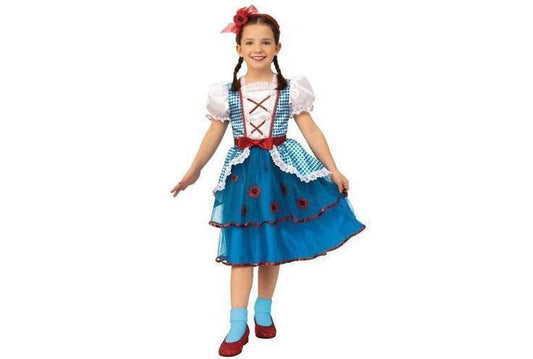 Dorothy Deluxe Costume for Kids replicates iconic Wizard of Oz look for playtime.