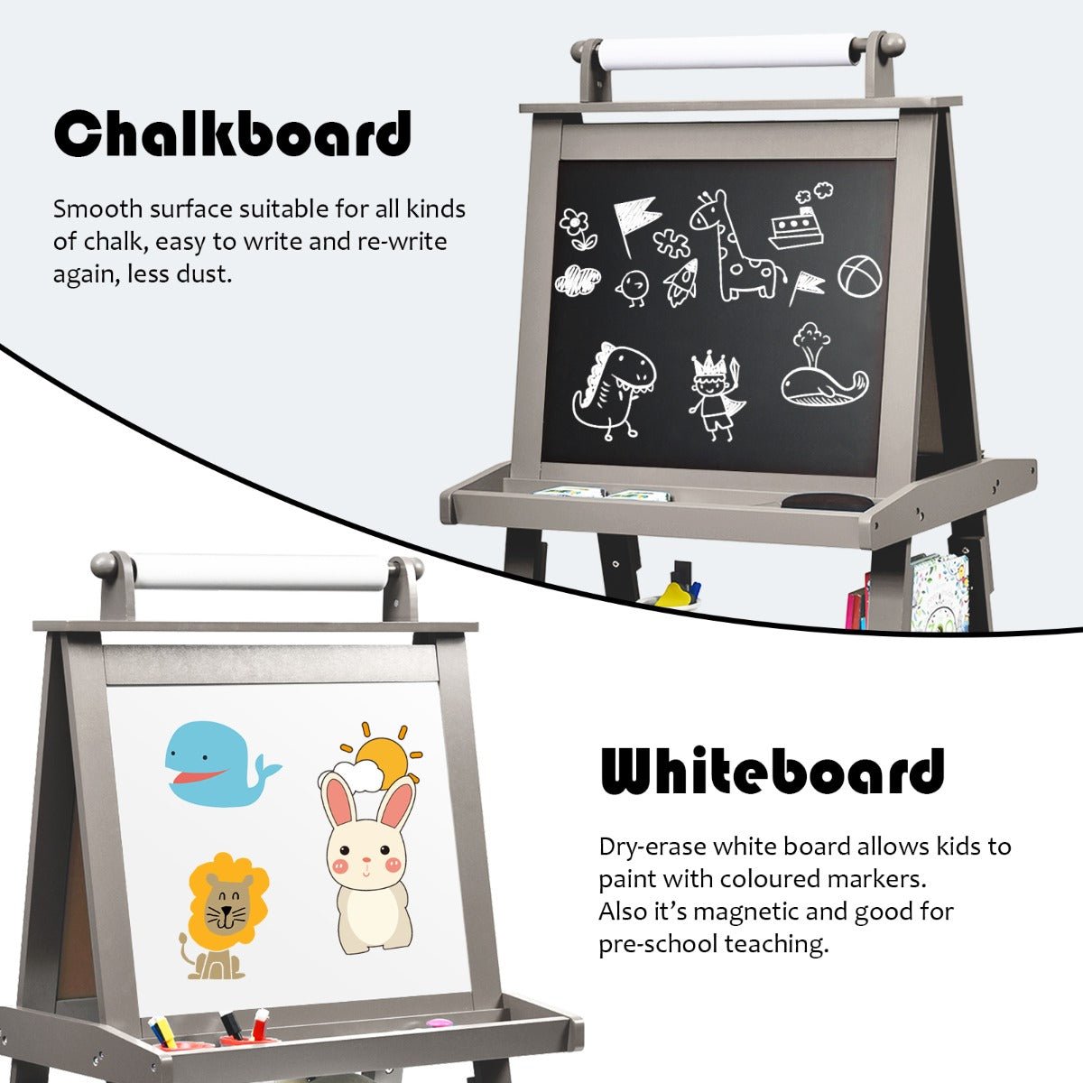 Grey Double Sided Easel - Fueling Artistic Adventures at Kids Mega Mart