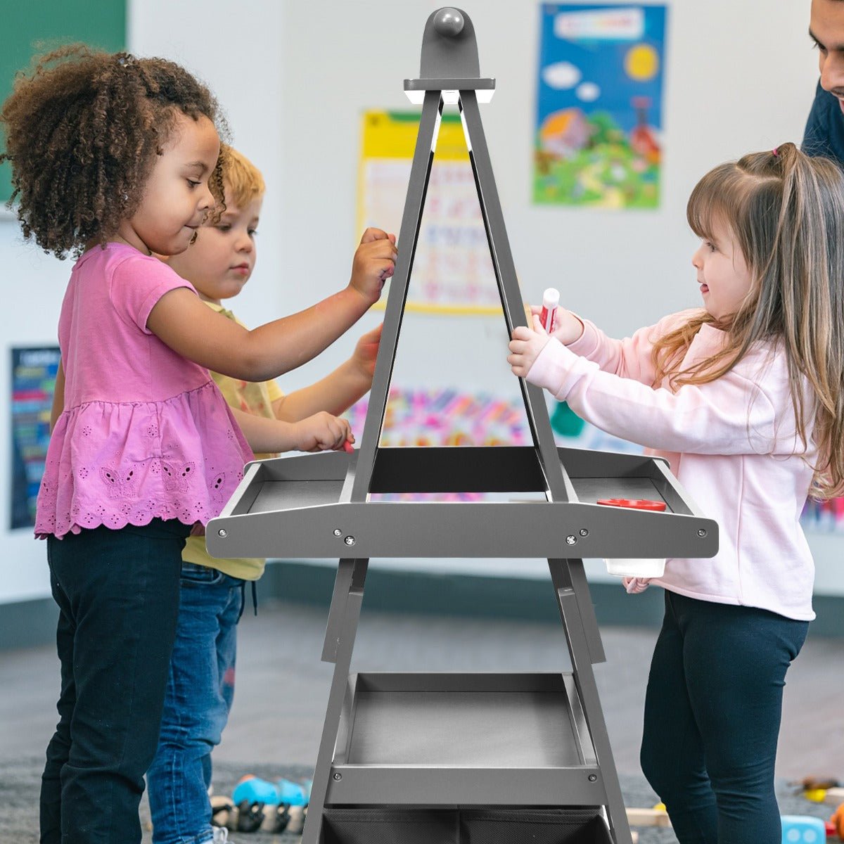 Grey Double Sided Easel: Your Child's Creative Hub at Kids Mega Mart