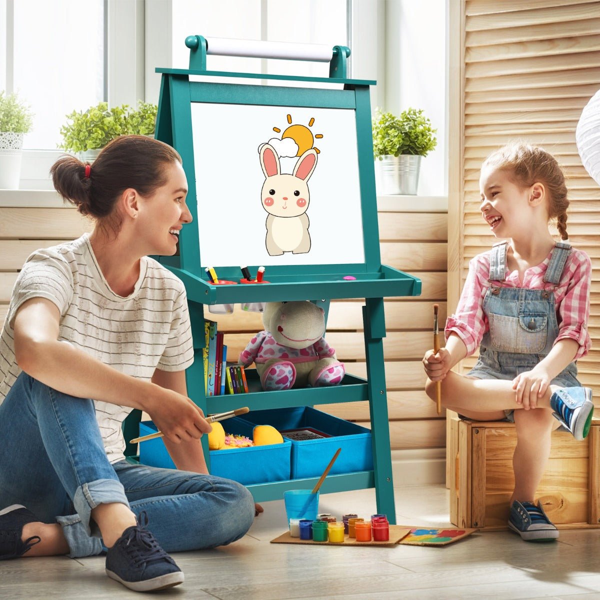 Teal Blue Double Sided Easel: Your Child's Creative Hub at Kids Mega Mart