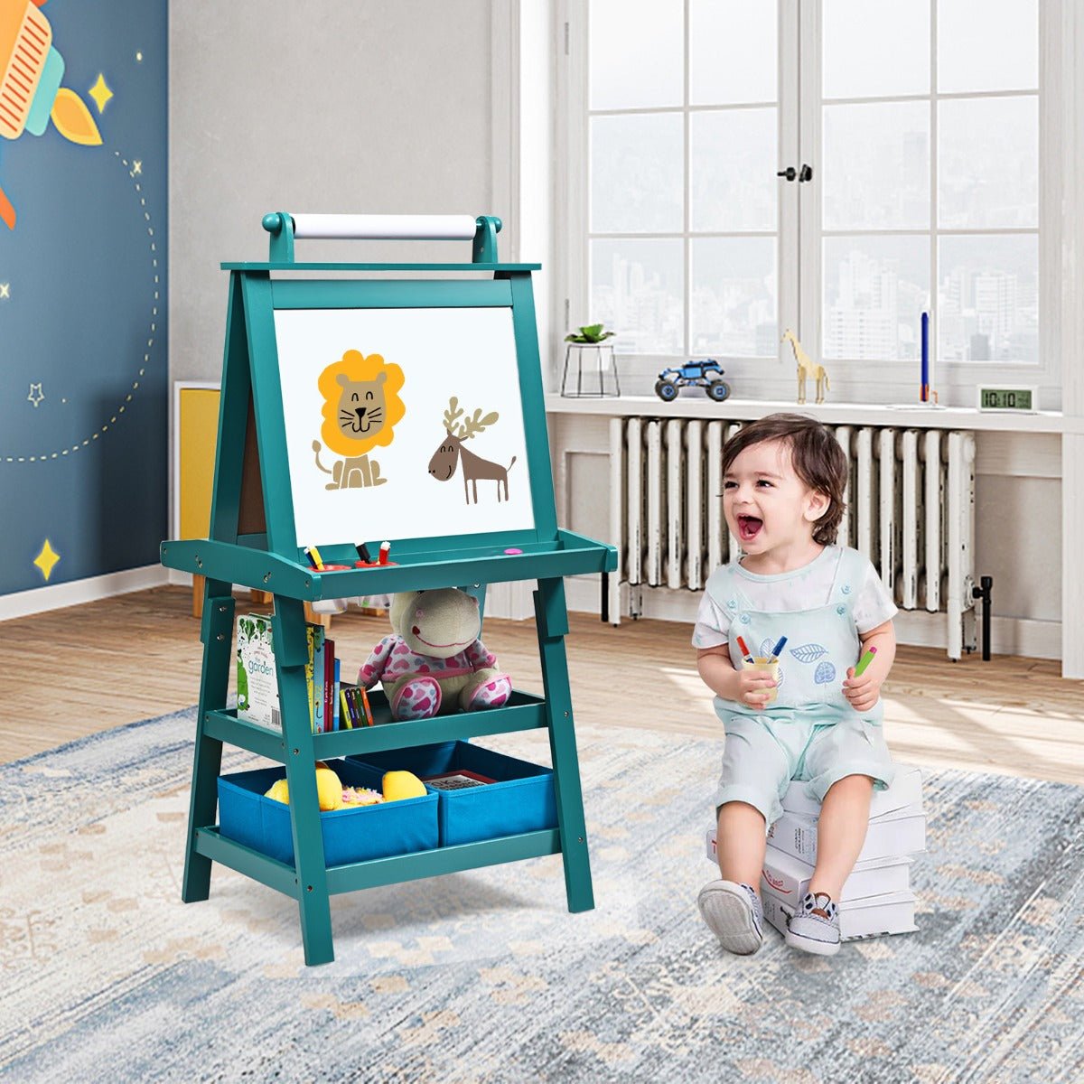 Buy the Ultimate Teal Blue Double Sided Easel - Artistic Adventures Await