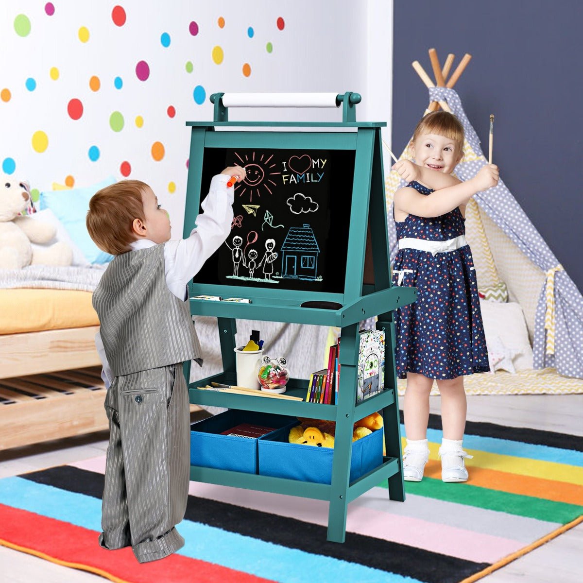 Experience Artistic Magic with the Teal Blue Easel - Shop Today!