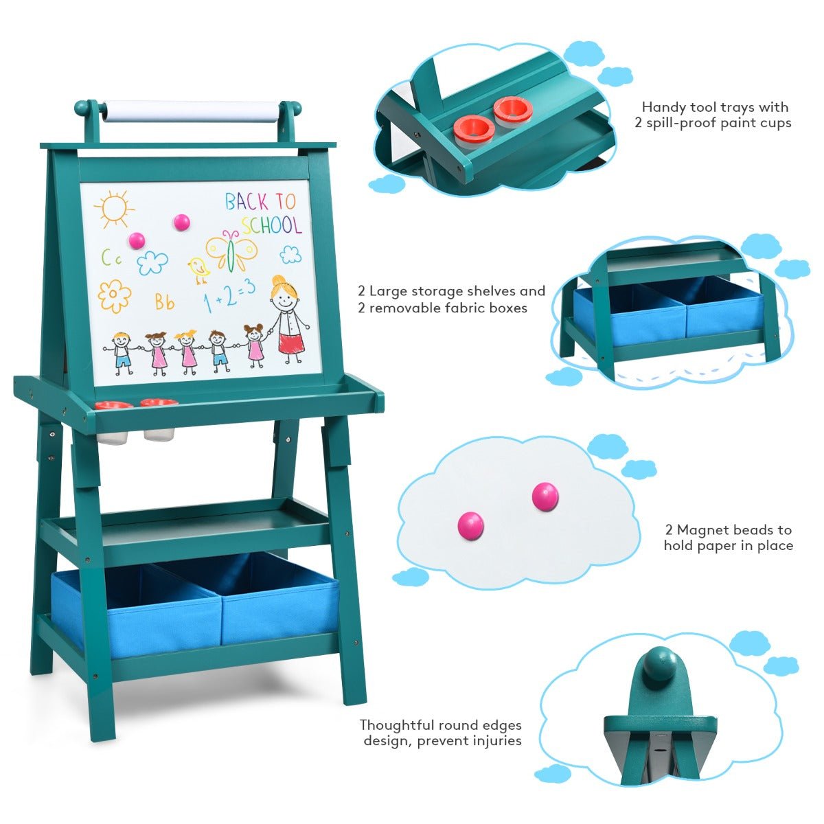 Enhance Creativity with the Teal Blue Double Sided Easel