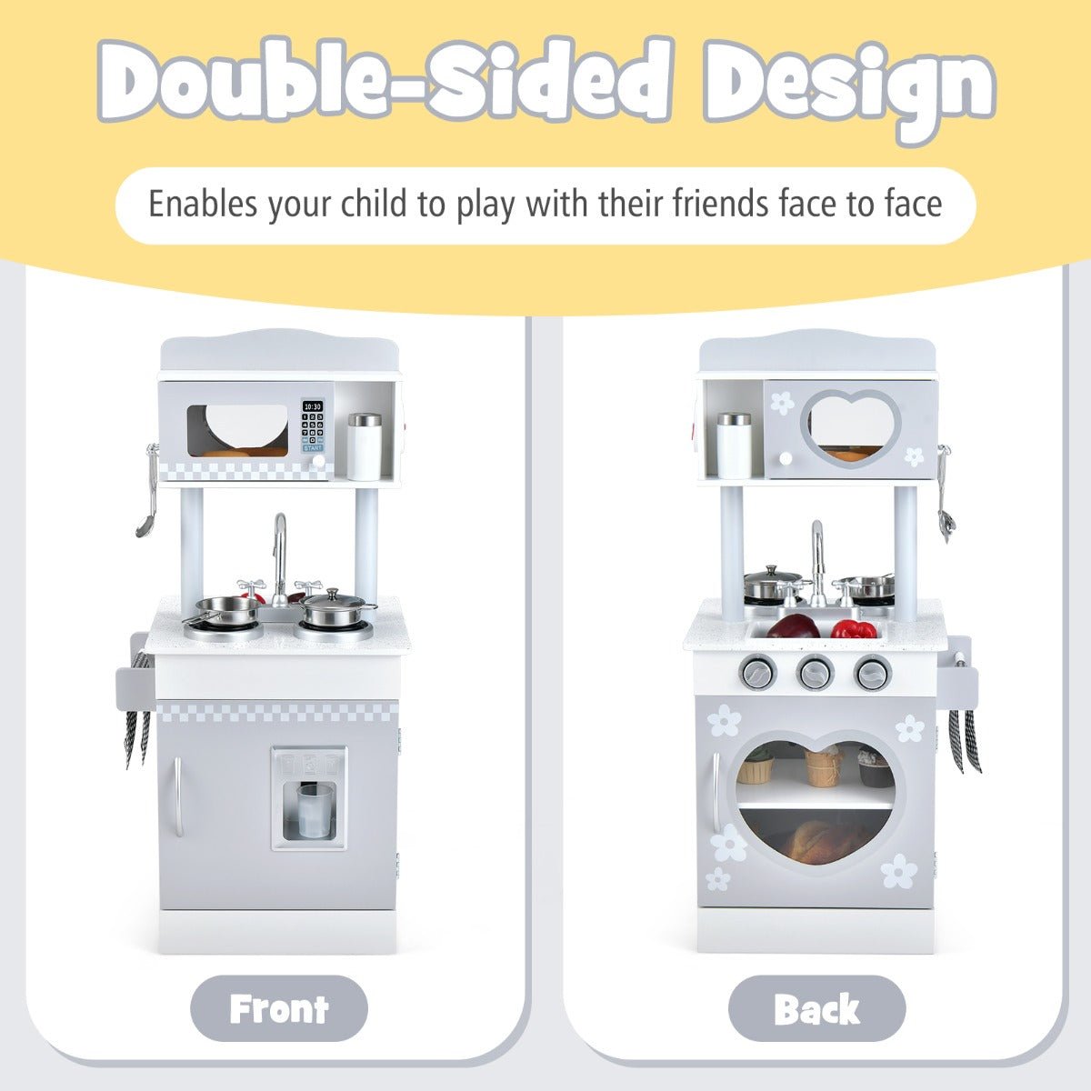 Fun-Filled Cooking Adventure: Dual-Sided Play Kitchen for Toddlers (Ages 3+)