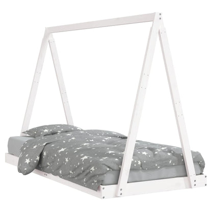 Kids white pinewood tent bed frame with adventure theme, creating dreamy haven in bedroom.