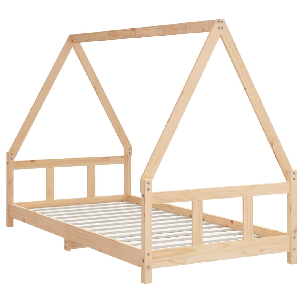 Whimsical house-shaped single bed frame, ideal for kids rooms with enchanting design.