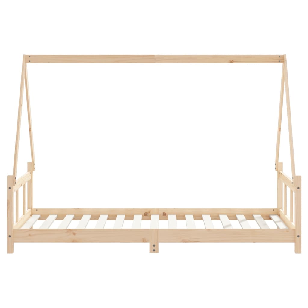 Kids pinewood house-shaped single bed frame, enchanting addition for playful childrens rooms.