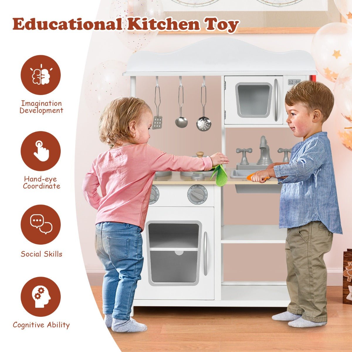 Inspire Young Chefs: Educational Play Kitchen with Pretend Cooking Set