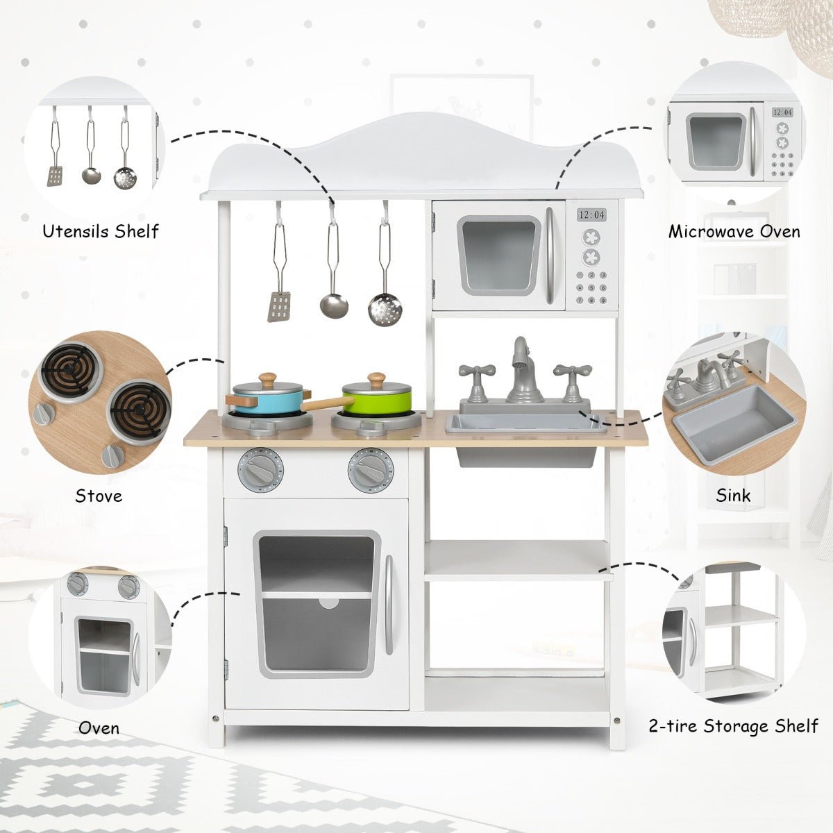 Little Chefs' Dream: Educational Play Kitchen with Cooking Set for Kids