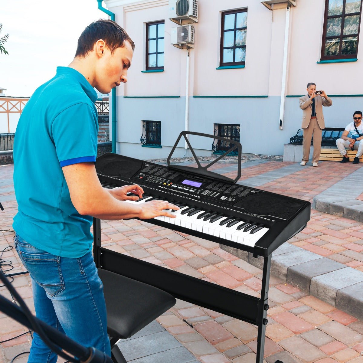 61 Illuminated Key Electric Piano - Express Your Melodies with Built-in Speakers