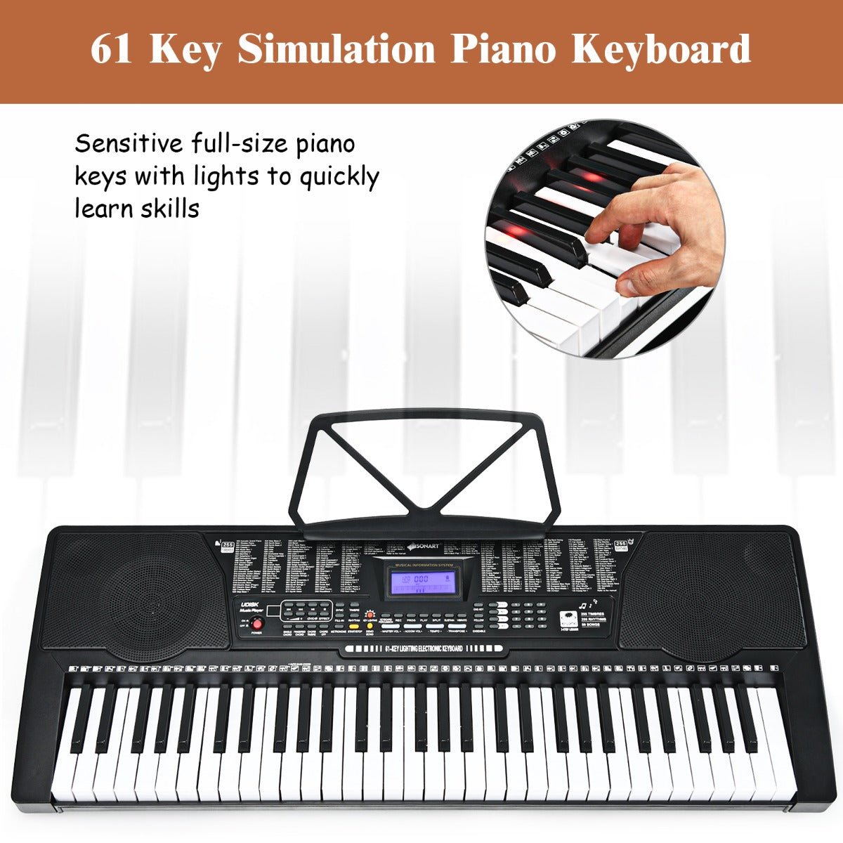 161-Key Electric Piano - Illuminate Your Music with Powerful Speakers