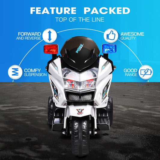 Kids Electric Ride-On Police Motorbike Toy for pretend play and outdoor adventures.