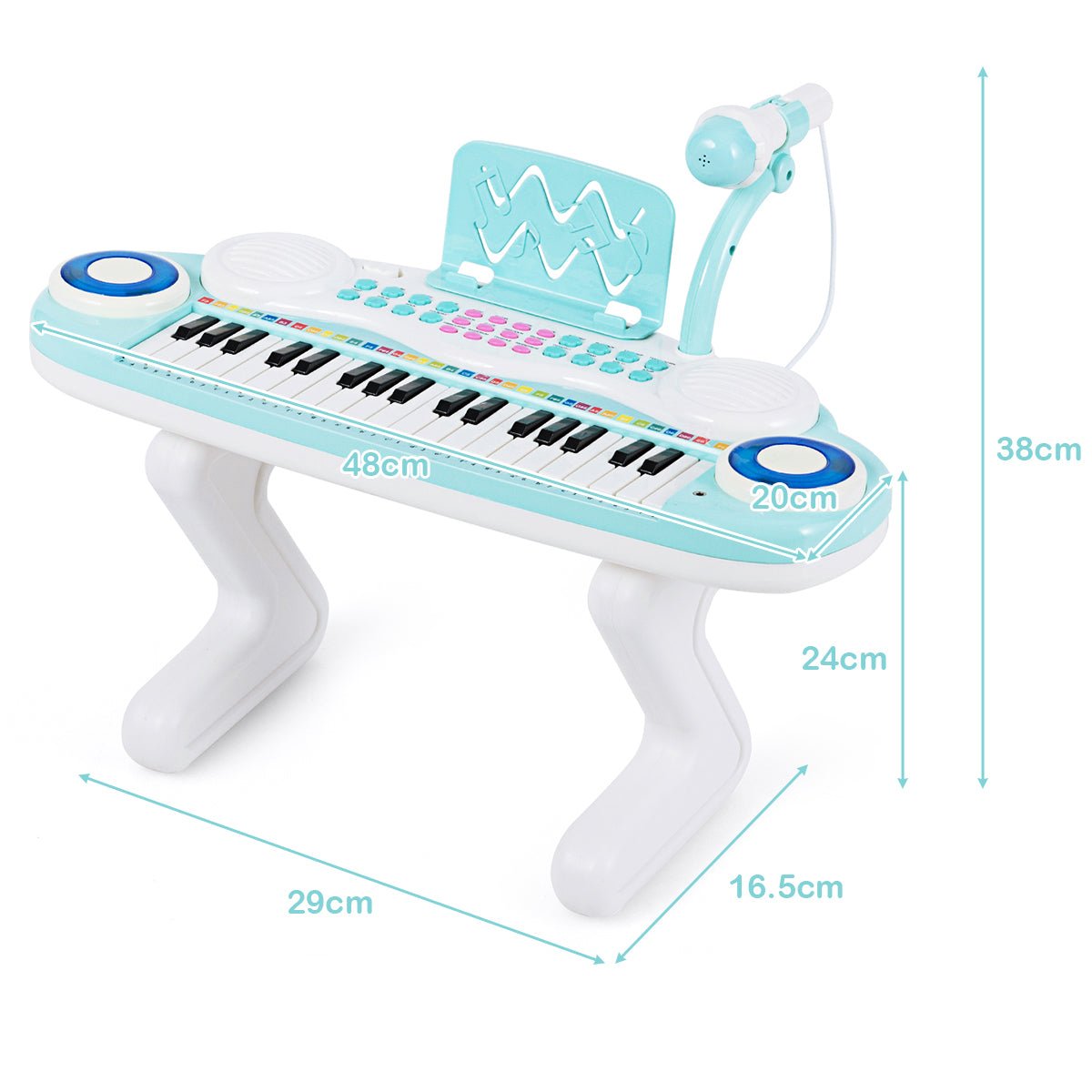 Kids Blue Keyboard Piano with Microphone - Available for Purchase