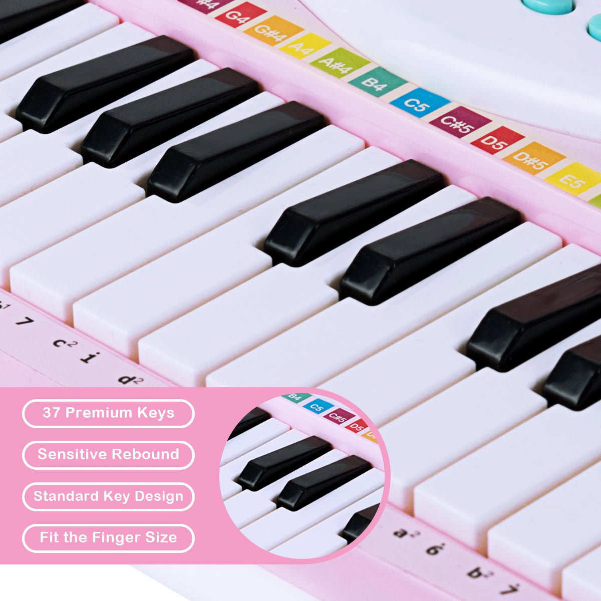 Kids Pink Keyboard Piano with Microphone - Available for Purchase