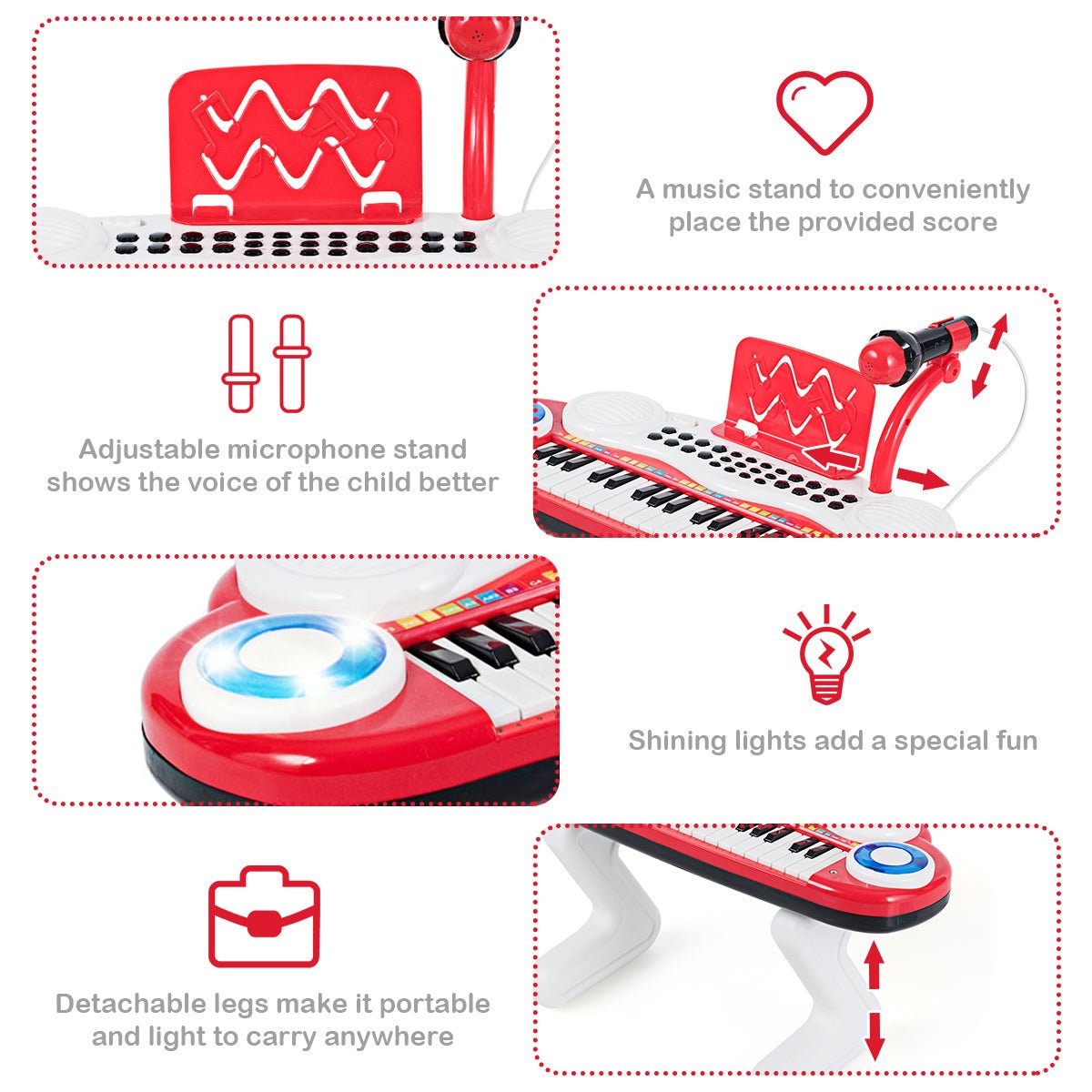 Foster Musical Creativity with the Red Keyboard Piano for Kids
