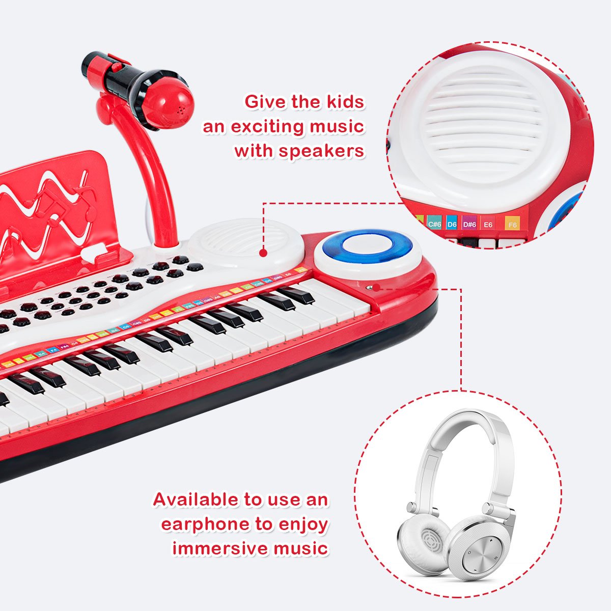 Explore Musical Talents with the Red Keyboard Piano for Kids