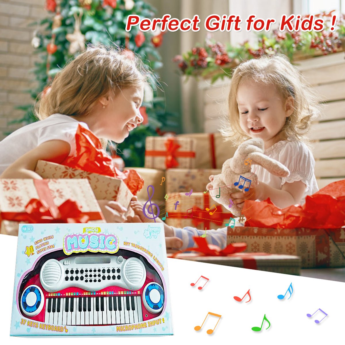 Electronic Keyboard Piano with Microphone in Red - Order Yours Now