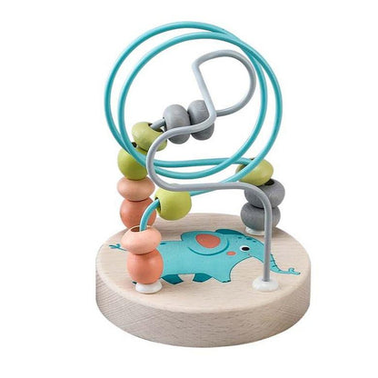 Elephant bead maze toy for kids, promoting fine motor skills, hand-eye coordination at home.