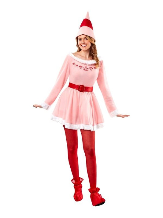 Elf Jovie Adult Costume for cosplaying as iconic holiday movie character at home.