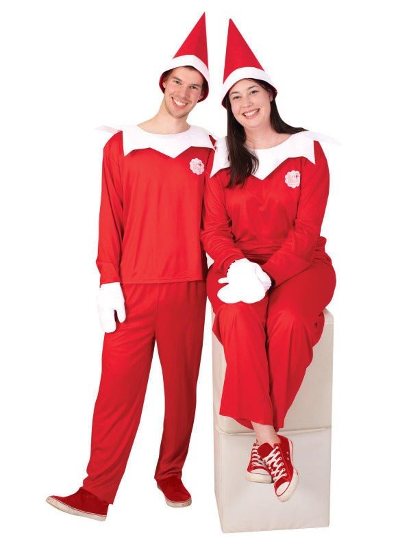 Official licensed Elf On The Shelf adult costume, ideal for festive holiday celebrations.