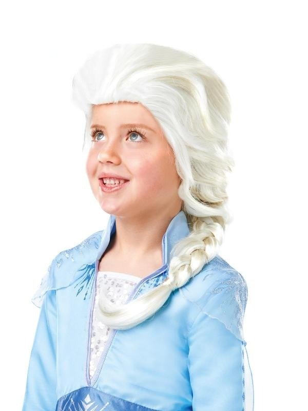 Sparkly blonde braid wig inspired by Elsa from Disney Frozen 2, perfect for dress-up play.