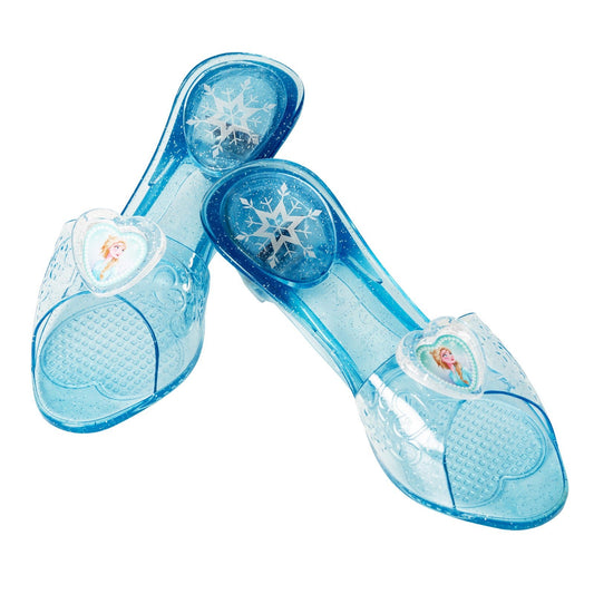 Disney Frozen Elsa light-up jelly shoes for kids, perfect for sparkly playtime adventures.