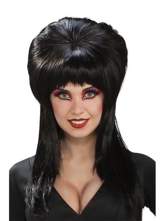 Elvira Official Black Bouffant Wig, perfect for childrens Halloween costumes, authentic costume accessory.