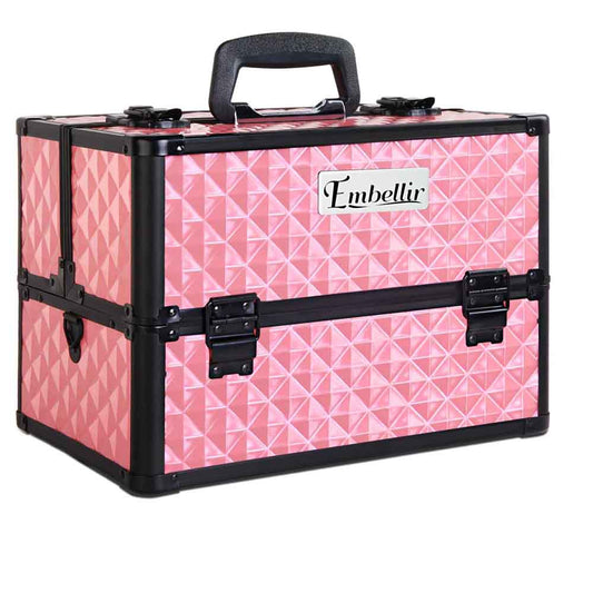 Embellir Beauty Makeup Case with Mirror Diamond Pink | Kids Mega Mart | Shop Now!