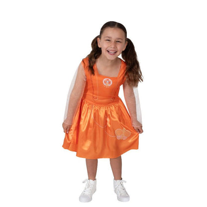 Emma Memma Orange Butterfly Dress Costume for Kids, perfect for imaginative play at home.