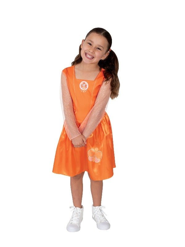 Emma Memma Orange Butterfly Dress Costume for Kids - Vibrant, whimsical dress for imaginative play