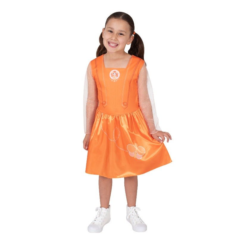 Emma Memma Orange Butterfly Dress Costume for Kids - Vibrant, playful dress for imaginative play.