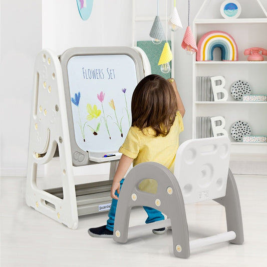 Adjustable Magnetic Whiteboard - Wipeable and Height-Changeable