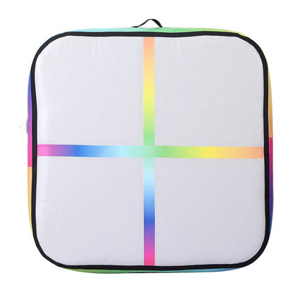 Colorful 1m inflatable gymnastics mat by Everfit for kids active home play and training.