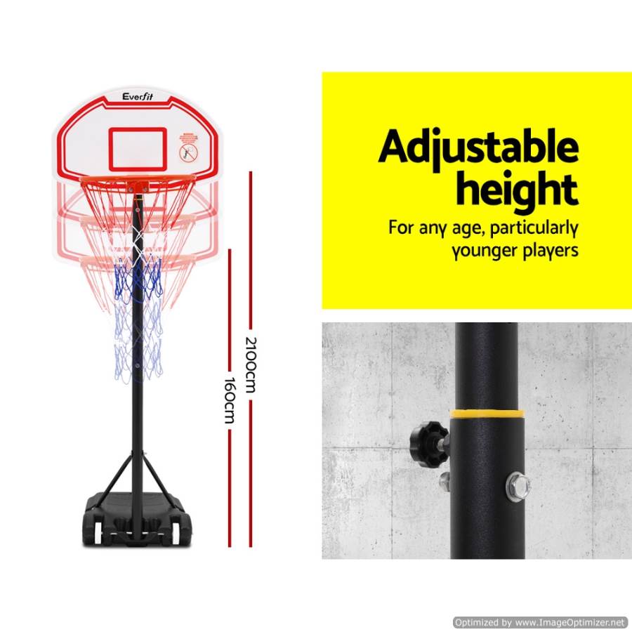 Everfit 2.1M Portable Height Adjustable Basketball Hoop Australia 