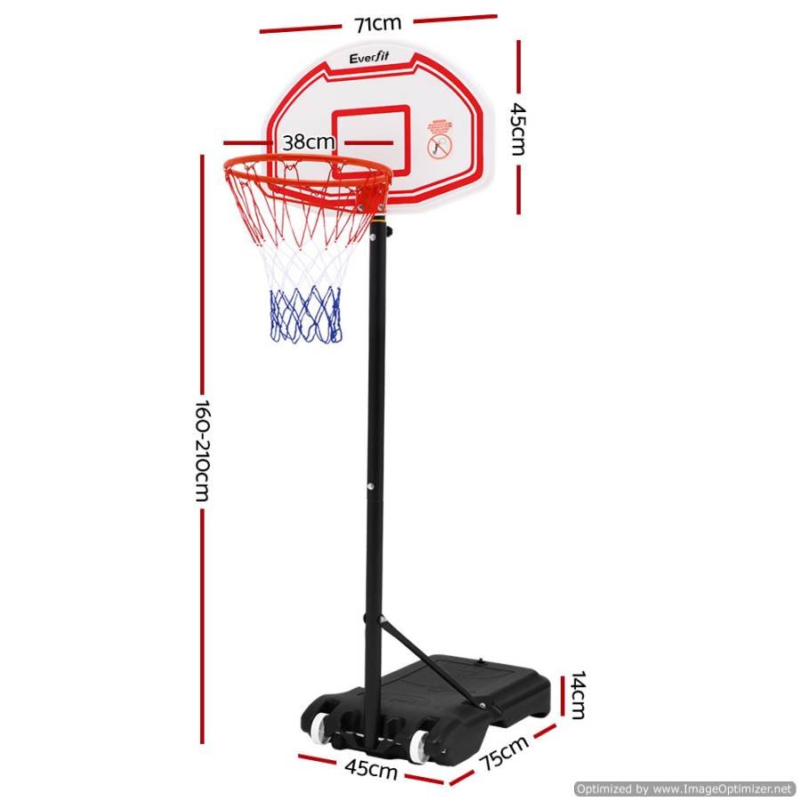 Everfit 2.1M Portable Basketball Hoop Australia Measurements